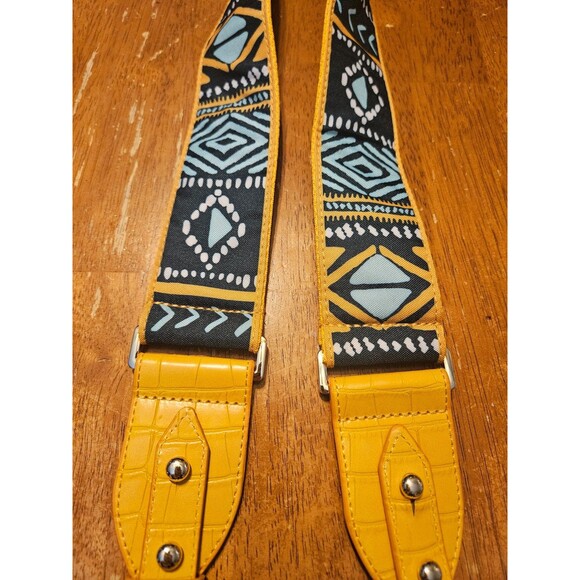 Purse Bag Strap Yellow Blue Turquoise Hippie Boho - Picture 1 of 3